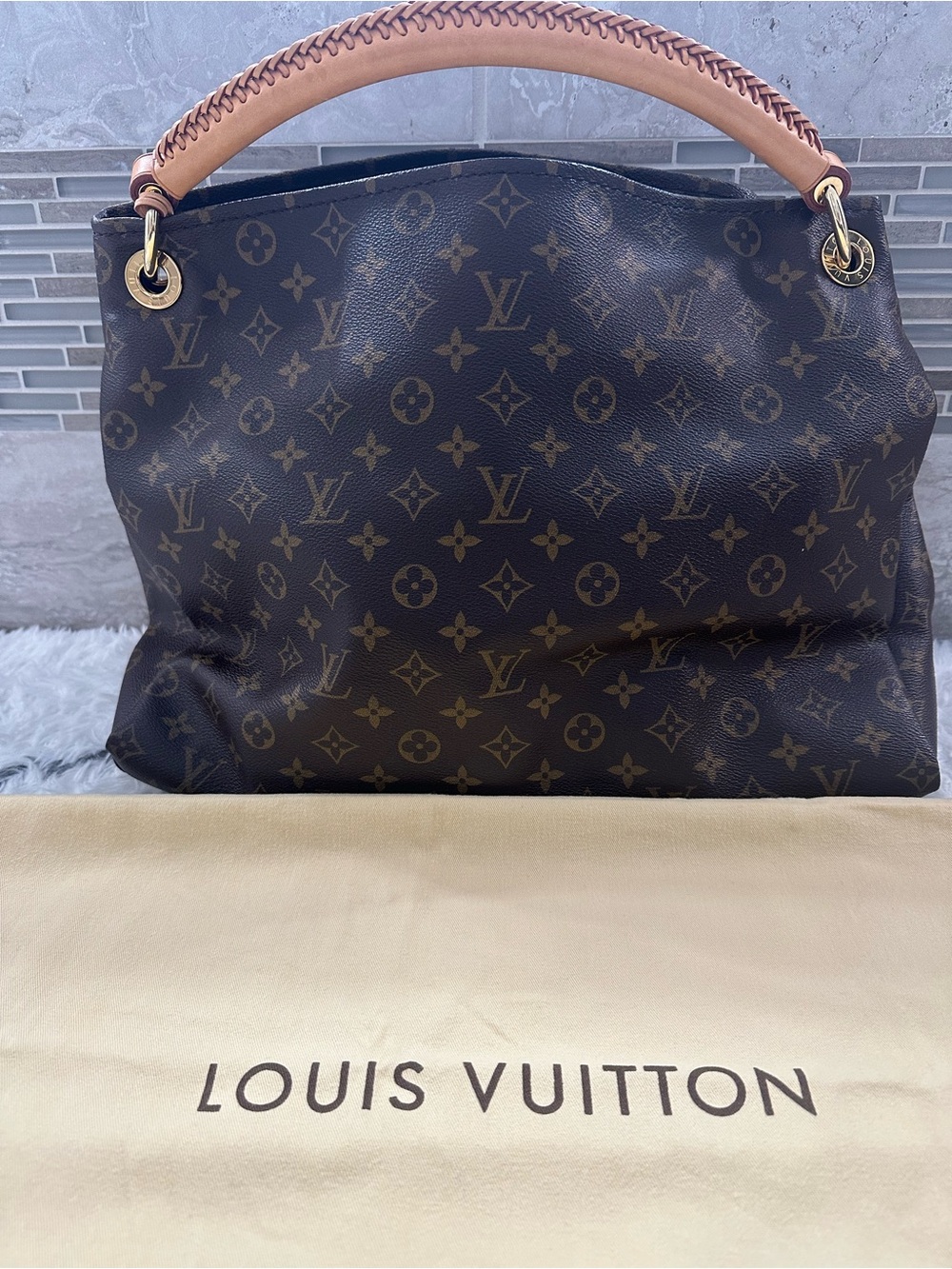 Louis Vuitton Artsy Hobo Braided Brown Leather Monogram